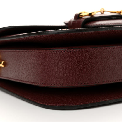 Gucci Monogram Textured Dollar Calfskin Horsebit 1955 Shoulder Bag Sahara Rubino Chardonnay 9 of 10
