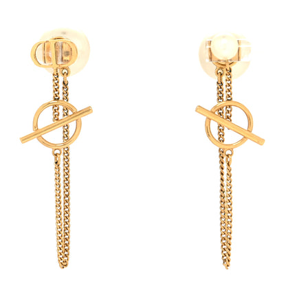 Christian Dior Pearl Tribales Earrings Gold White 1 of 4