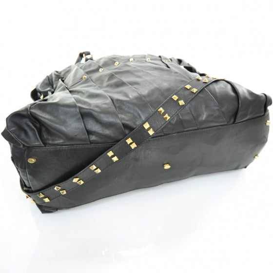 Leather XL Maizeon Studded Tote Black