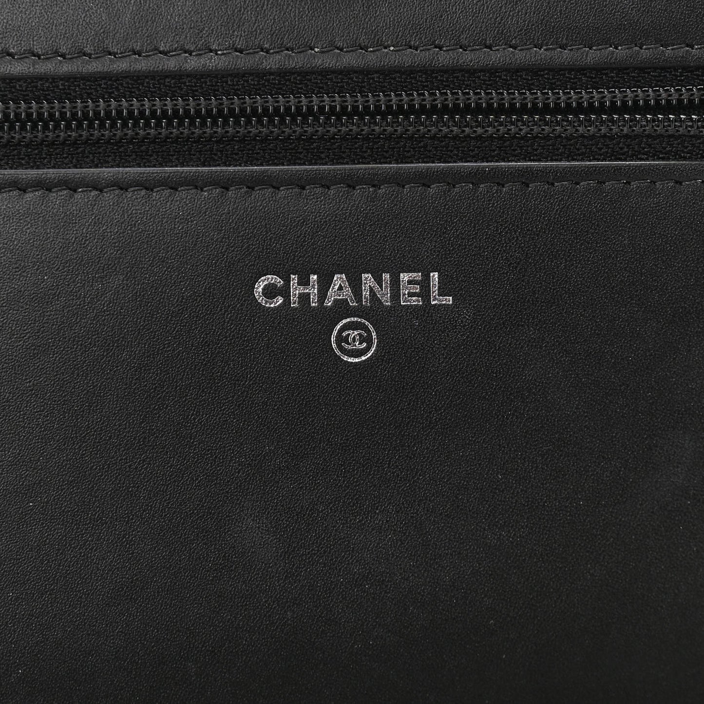 Lambskin Camellia Studded Wallet on Chain WOC Black