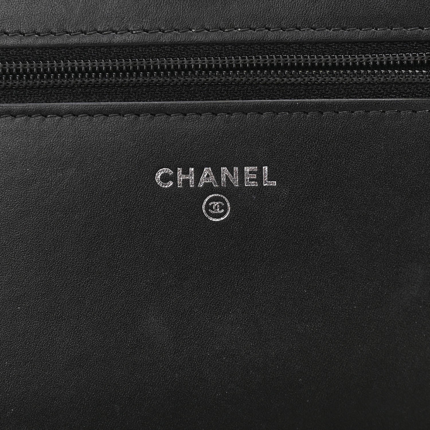 Chanel Lambskin Camellia Studded Wallet on Chain WOC Black 5 of 12