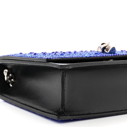 Alexander McQueen Calfskin Crystal Skull Mini Crossbody Bag Electric Blue 8 of 10