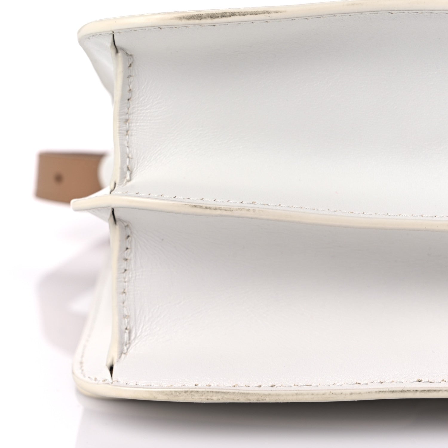 Burberry Smooth Calfskin Monogram Medium TB Bag Chalk White Camel 16 of 17