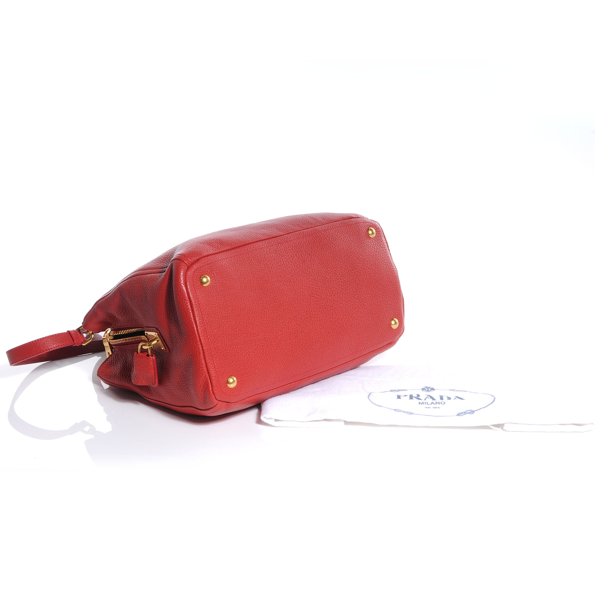 Prada Vitello Daino Lux Small Tote Rosso 4 of 9