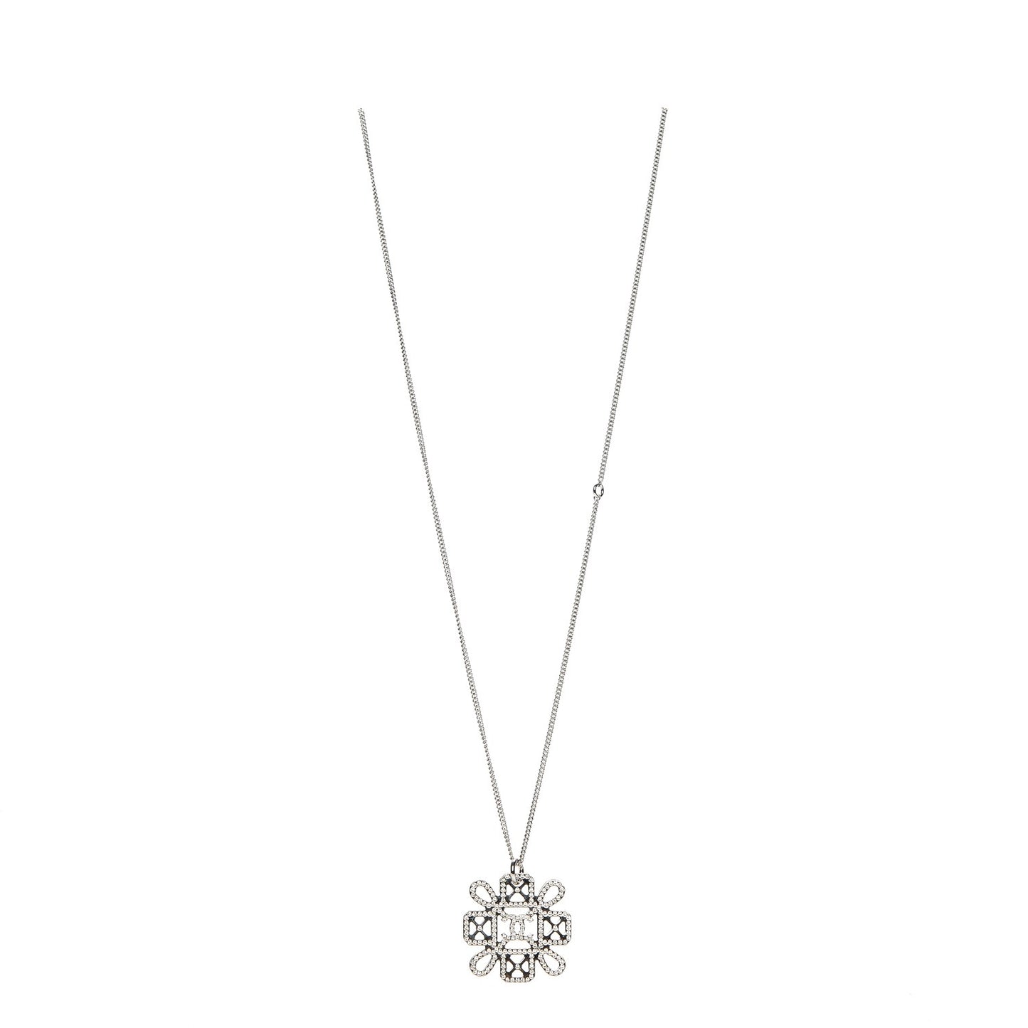 Crystal CC Necklace Silver