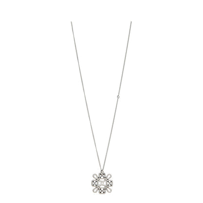 Chanel Crystal CC Necklace Silver 1 of 4