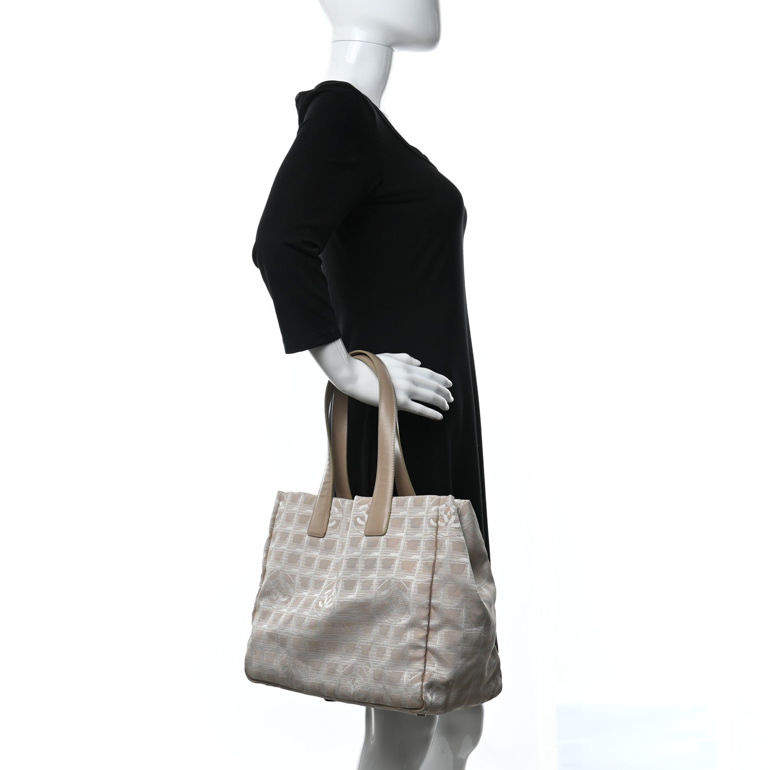 Chanel Nylon Medium Travel Tote Beige 2 of 17