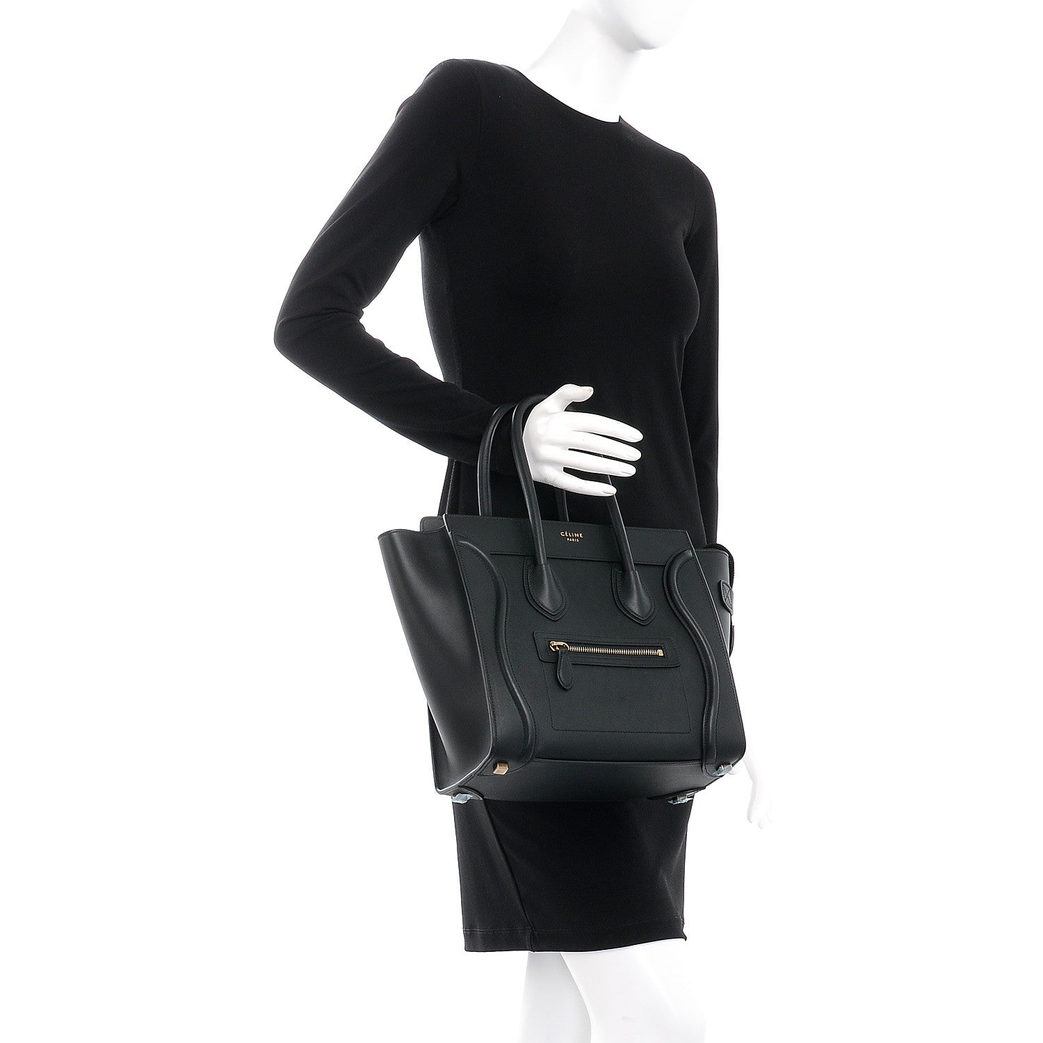 Celine Smooth Calfskin Micro Luggage Black 2 of 6