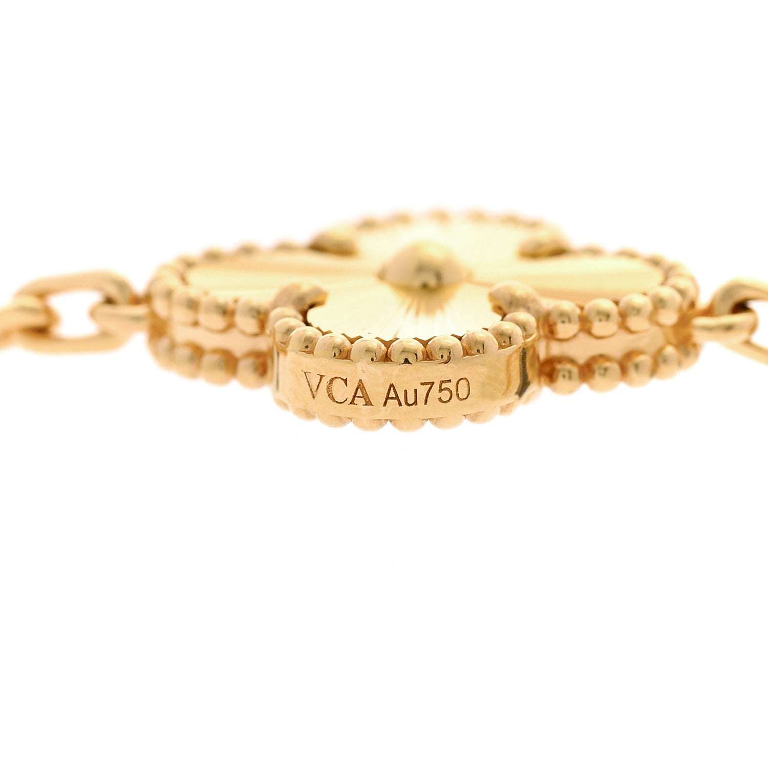 Van Cleef & Arpels 18K Yellow Gold 10 Motifs Guilloche Vintage Alhambra Necklace 5 of 7