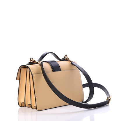 MCM Calfskin Coated Canvas Studded Small Marien Satchel Camomile 3 of 16