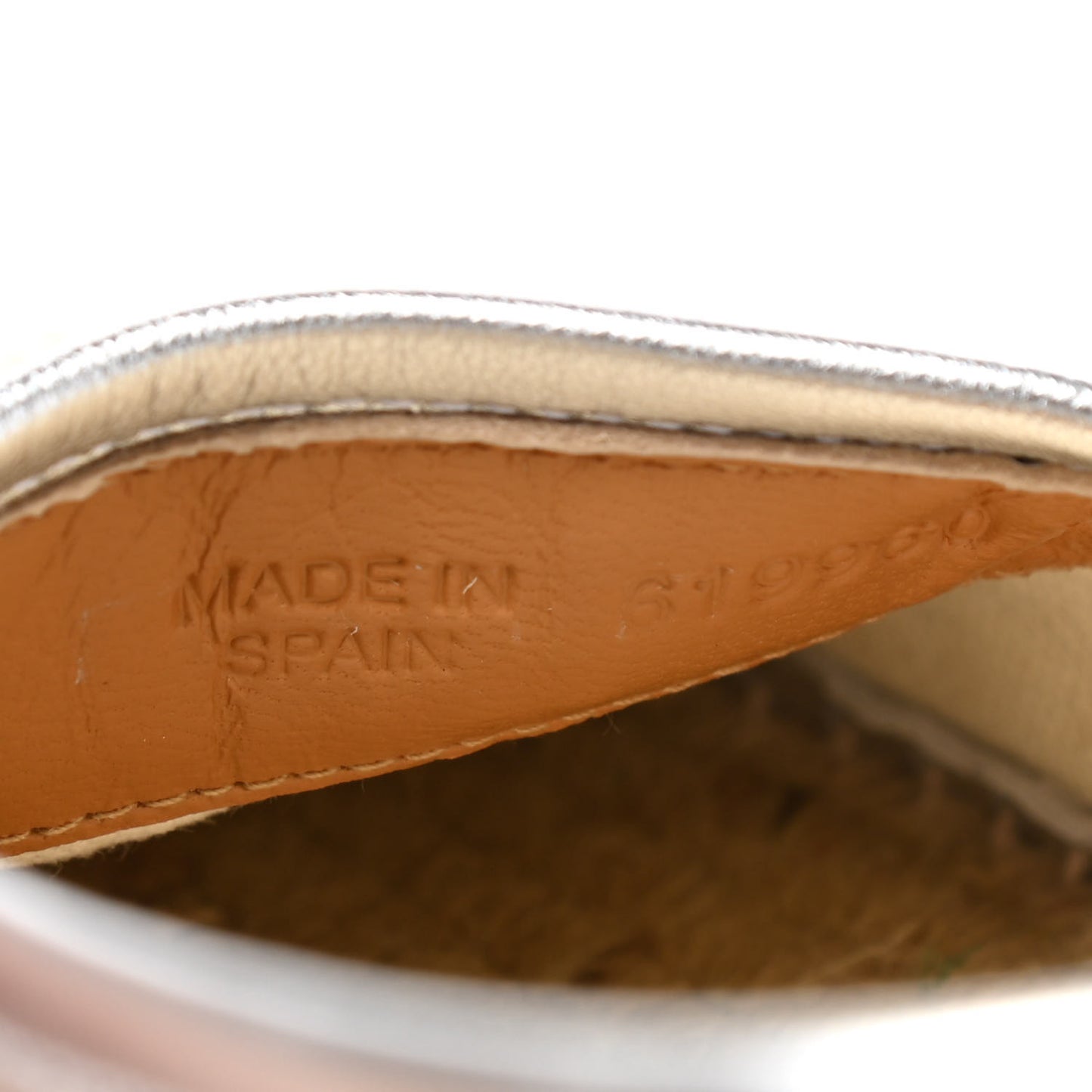 Lame Nappa GG Monogram Espadrilles 35 Silver Beige