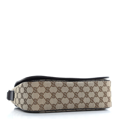 Gucci Monogram Flap Messenger Bag Beige Dark Brown 3 of 9
