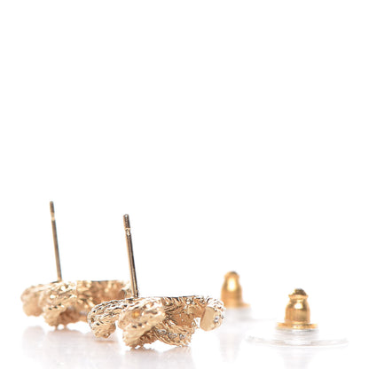 Chanel Crystal Twisted CC Earrings Gold 4 of 10