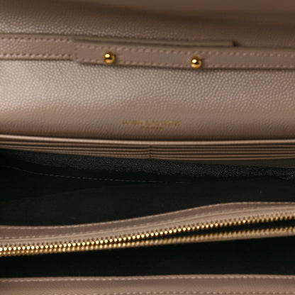 Saint Laurent Grain De Poudre Matelasse Chevron Monogram Chain Wallet Fard 5 of 9