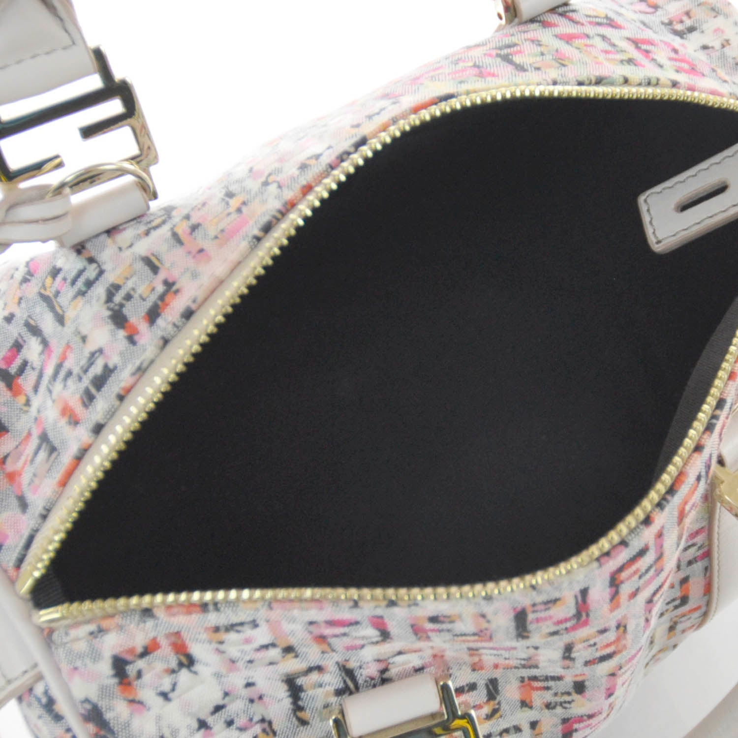 Fendi Zucchino Vitello Floral Forever Boston Rosa Papaya Rosa Confetto 6 of 8
