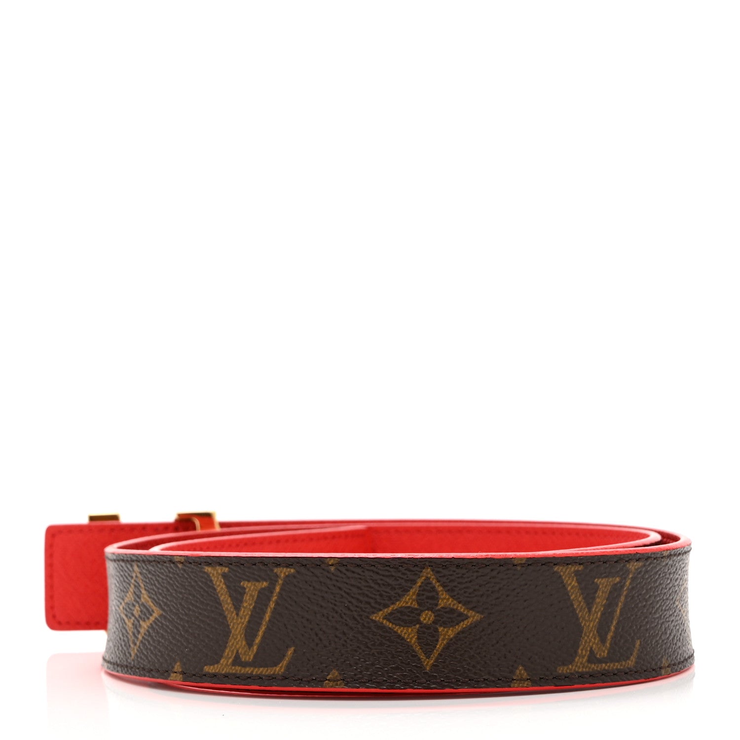 Louis Vuitton Calfskin Monogram 30mm LV Initiales Reversible Belt 75 30 Coquelicot 2 of 6