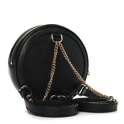 Gucci Grained Calfskin Web Mini Ophidia Round Backpack Black 2 of 10