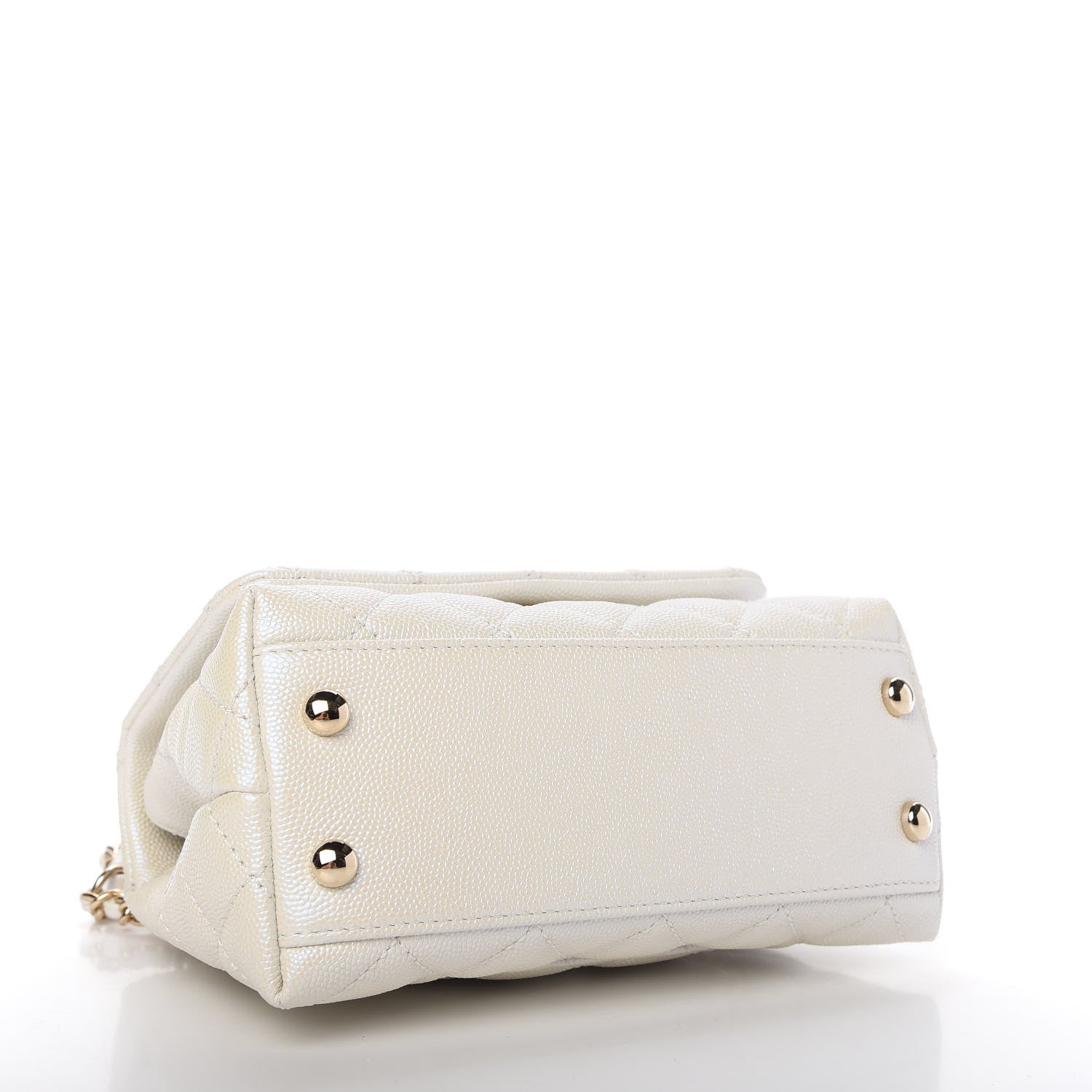 Chanel Iridescent Caviar Quilted Extra Mini Coco Handle Flap White 4 of 10