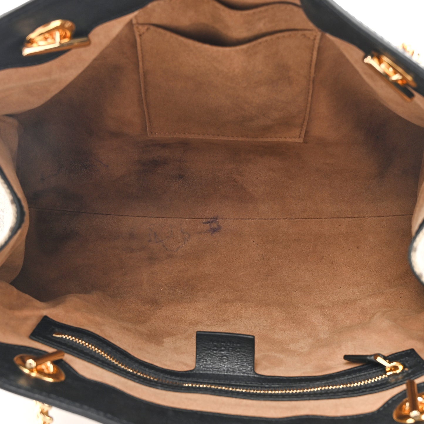 GG Supreme Monogram Medium Padlock Tote Black
