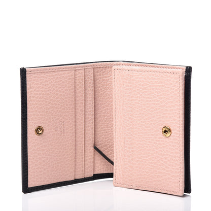 Gucci Calfskin GG Marmont Bow Card Case Black 5 of 7