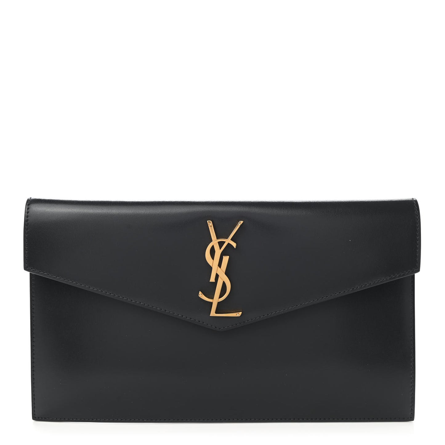 Smooth Shiny Calfskin Uptown Pouch Storm