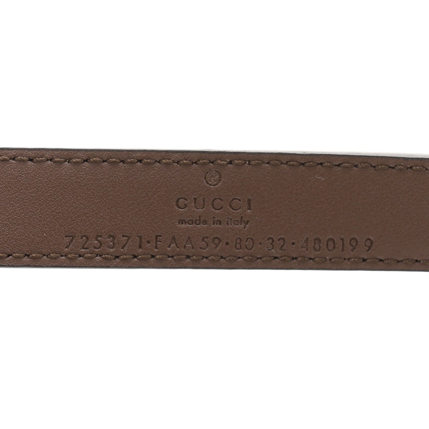 GG Supreme Monogram Calfskin Strawberry Buckle Thin Belt 80 32 Beige Ebony New Acero