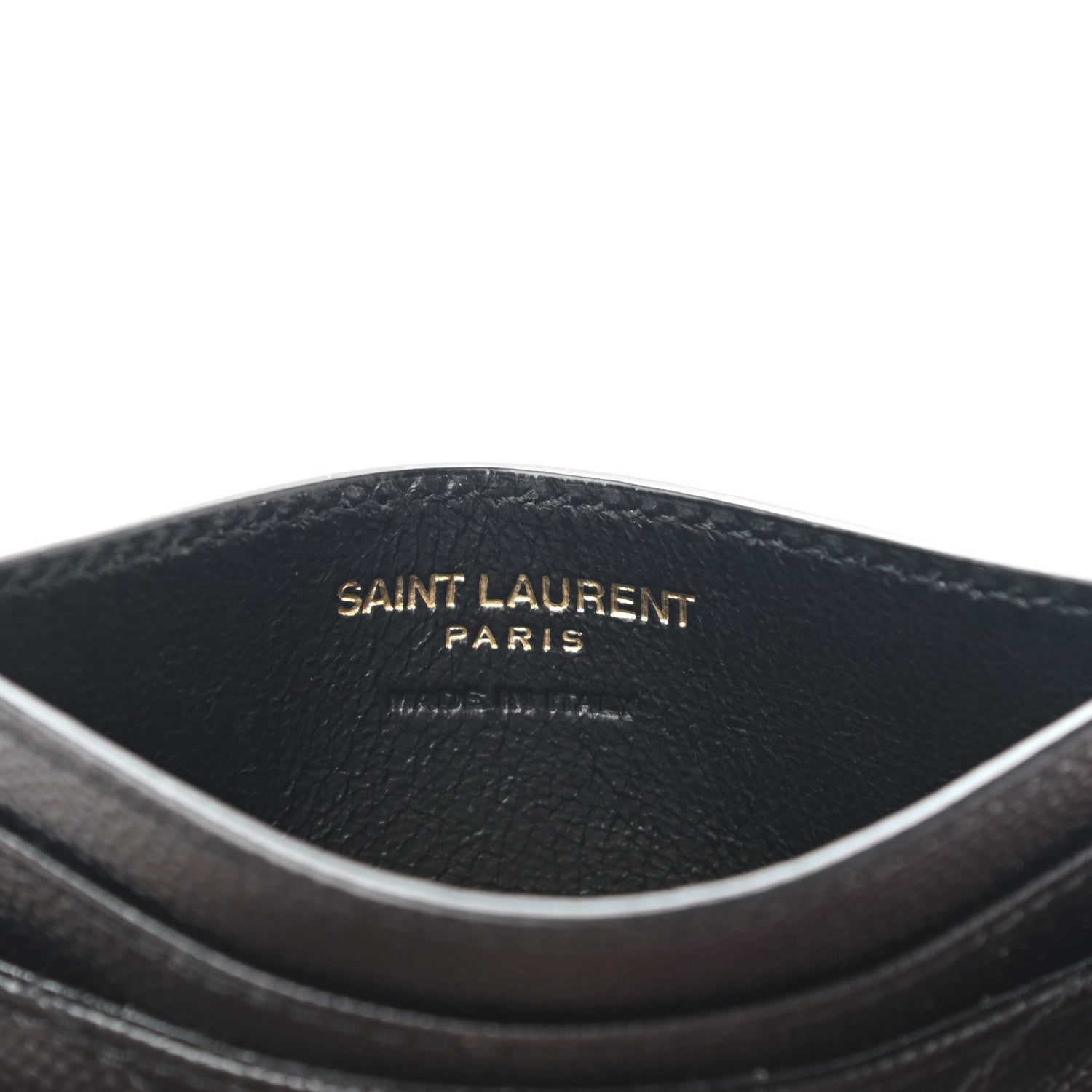 Saint Laurent Grain De Poudre Matelasse Chevron Monogram Credit Card Case Black 6 of 8