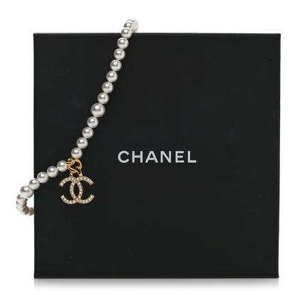 Chanel Pearl Crystal CC Short Necklace Gold 7 of 7