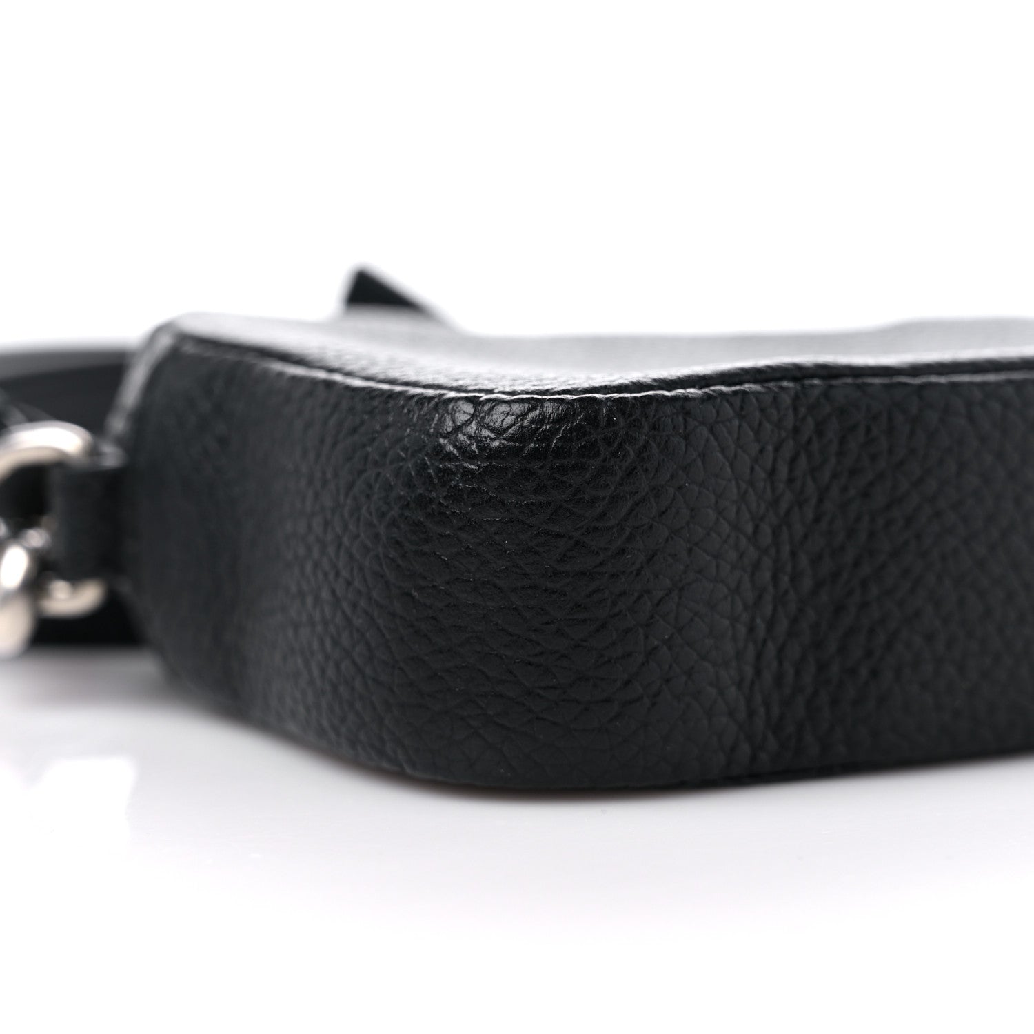 Balenciaga Grained Calfskin Logo Mini Cash Crossbody Pouch Black White 8 of 9