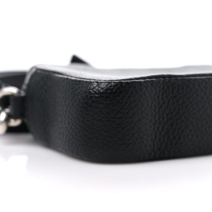 Balenciaga Grained Calfskin Logo Mini Cash Crossbody Pouch Black White 8 of 9