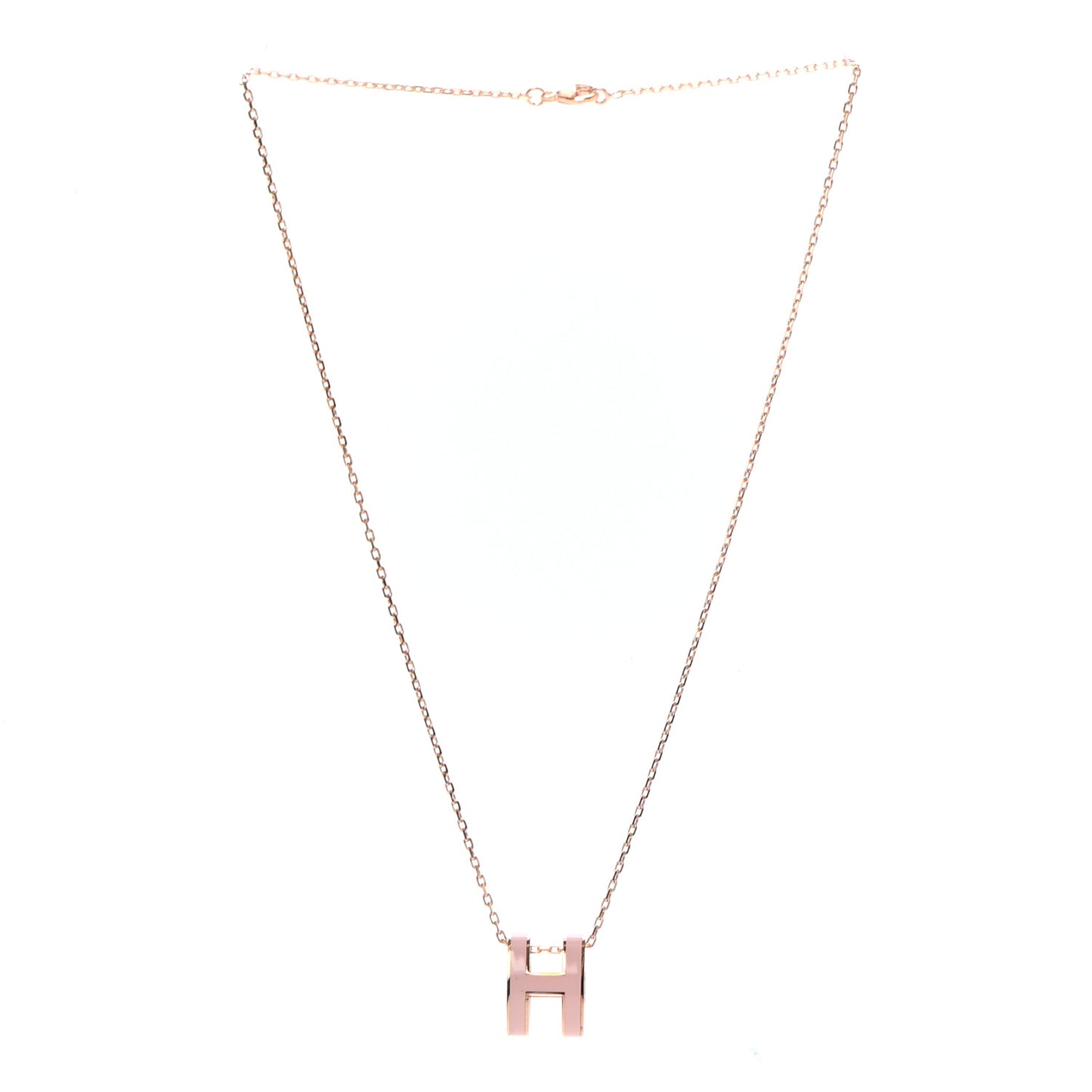 Lacquered Rose Gold Pop H Pendant Necklace Rose Dragee