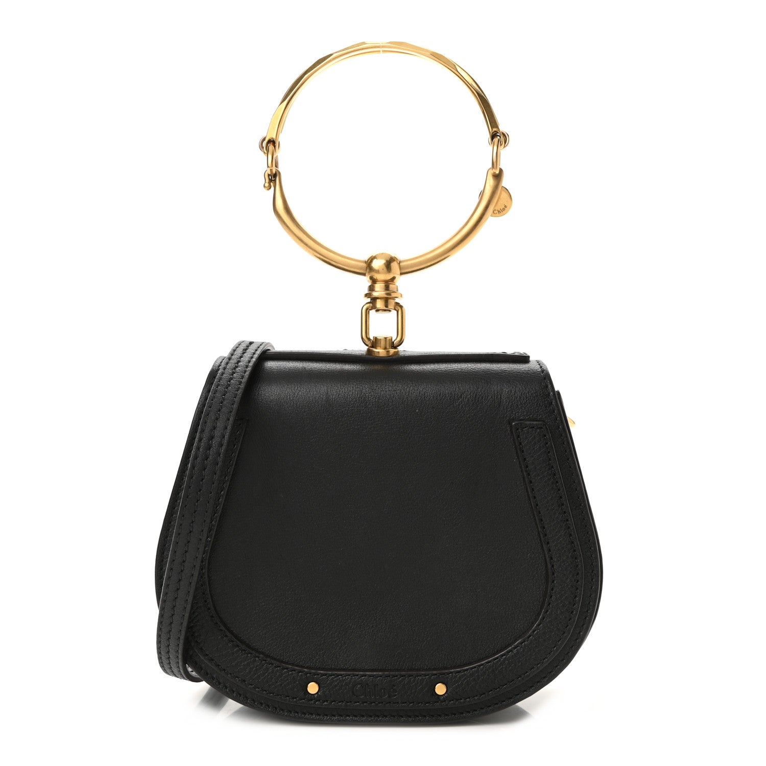 Chloe Calfskin Suede Small Nile Bracelet Bag Black 1 of 11
