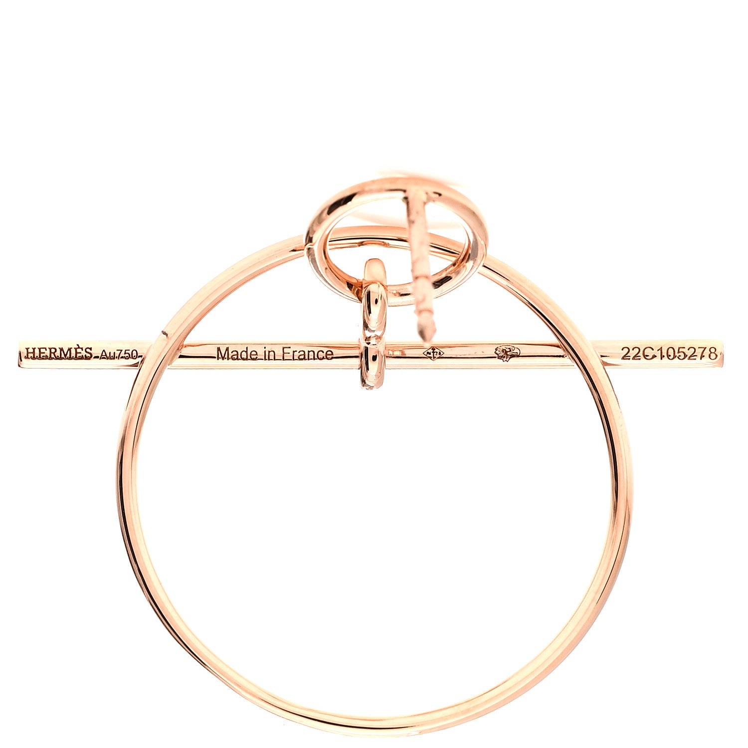 Hermes 18K Rose Gold PM Loop Earrings 4 of 5