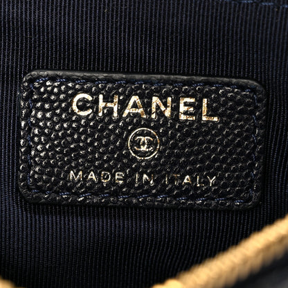 Chanel Caviar Quilted Small Cosmetic Case Navy Blue 6 of 9