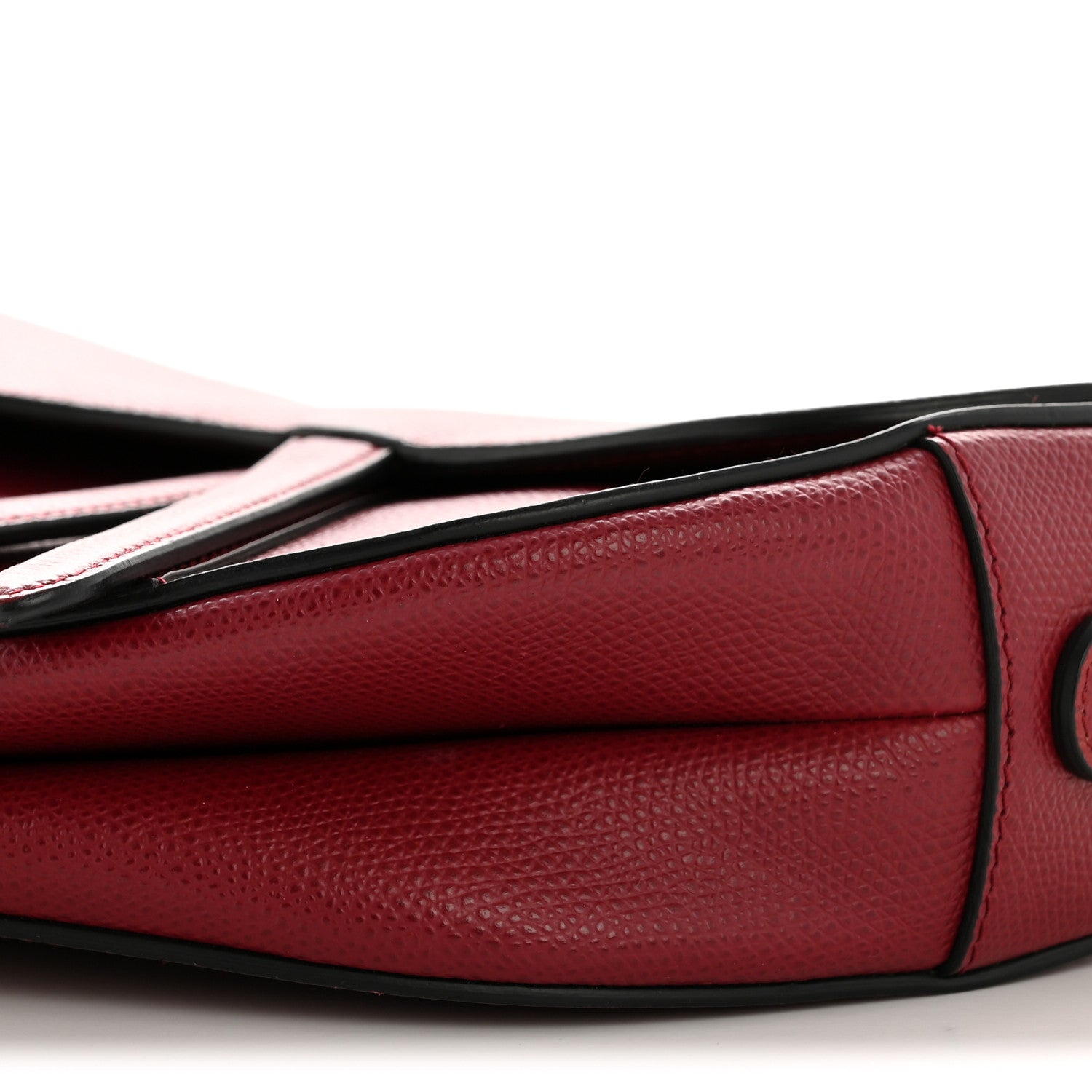 Christian Dior Grained Calfskin Saddle Bag Red 10 of 14