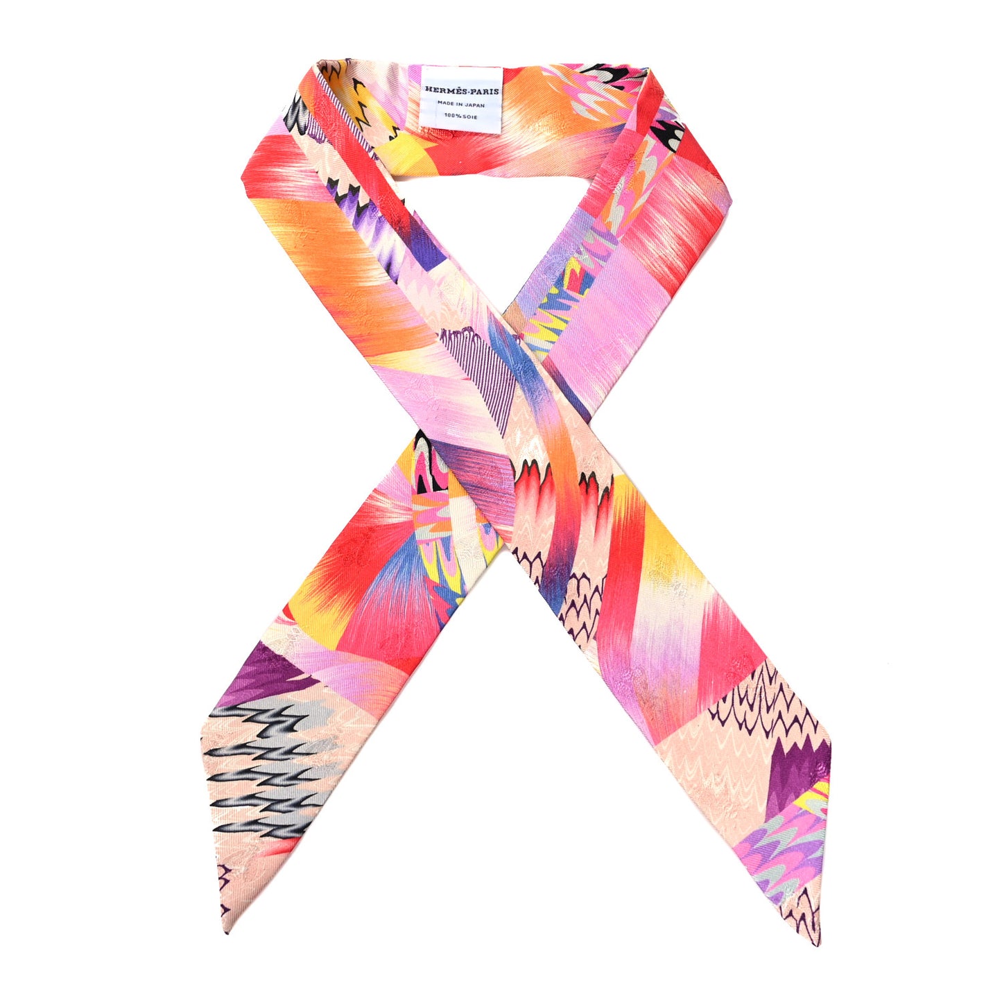 Silk All Over Marble Silk Twilly Rose Multicolor Ocre