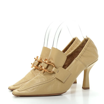Bottega Veneta Crushed Nappa Madame 90mm Pumps 37.5 Cane Sugar 3 of 9