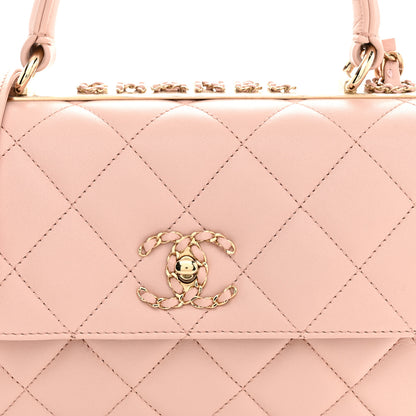 Chanel Lambskin Quilted Small Trendy CC Dual Handle Flap Bag Light Beige Light Pink 9 of 14