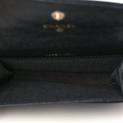 Chanel Caviar Camellia Embossed Card Holder Wallet Black 5 of 8