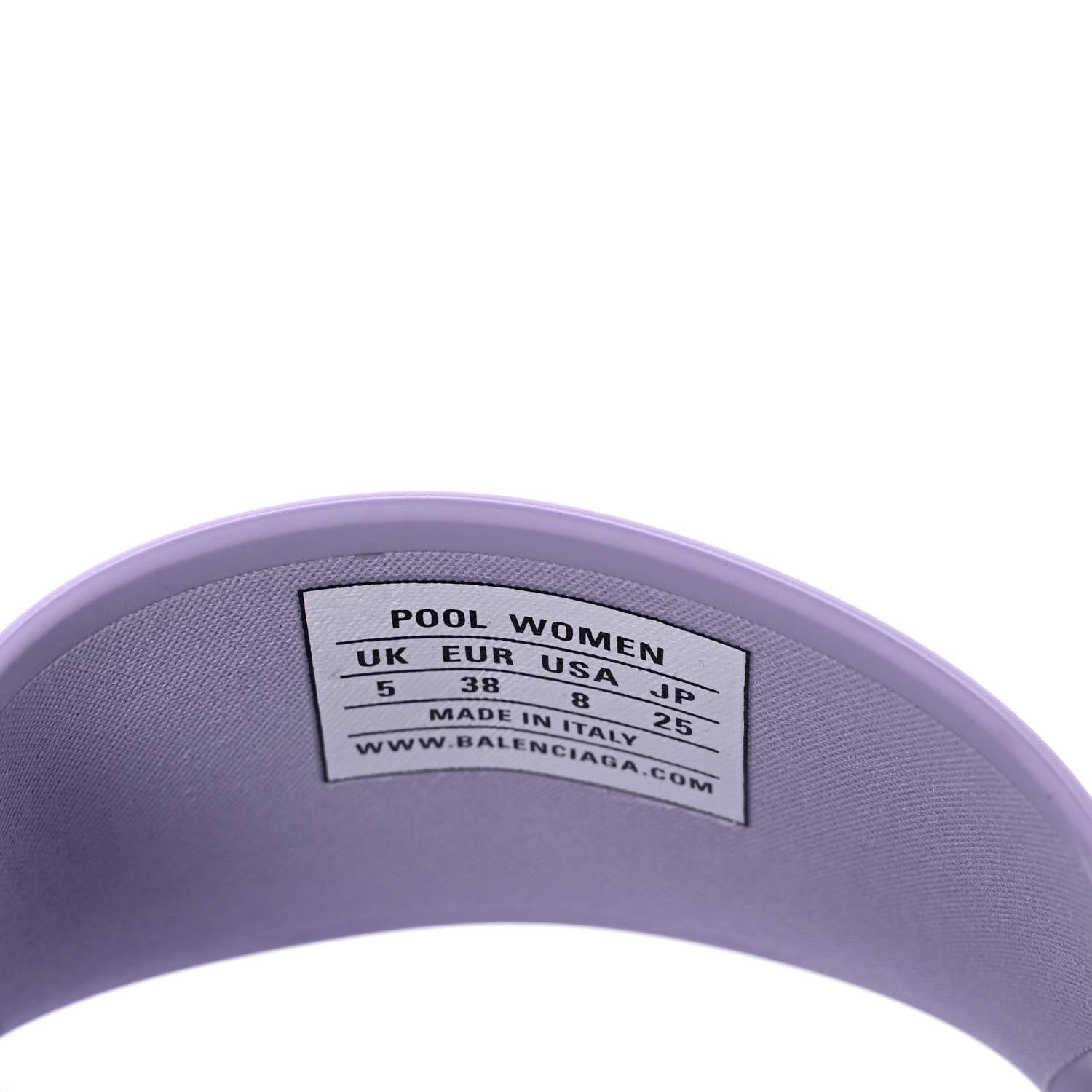 Balenciaga Rubber BB Womens Pool Slide Sandals 38 Lilac 8 of 9