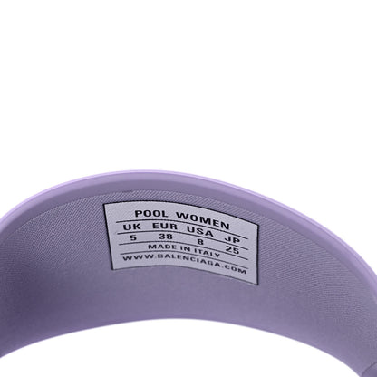 Balenciaga Rubber BB Womens Pool Slide Sandals 38 Lilac 8 of 9