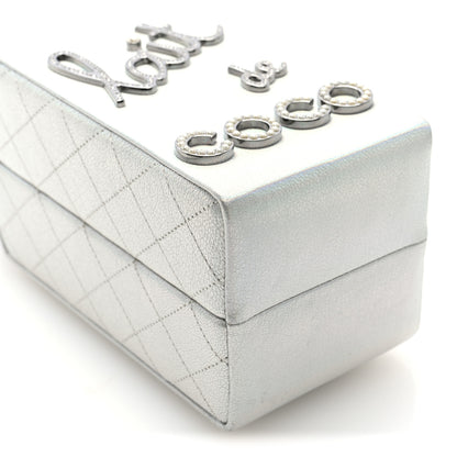 Chanel Metallic Goatskin Lait de Coco Milk Carton Bag Silver 8 of 9