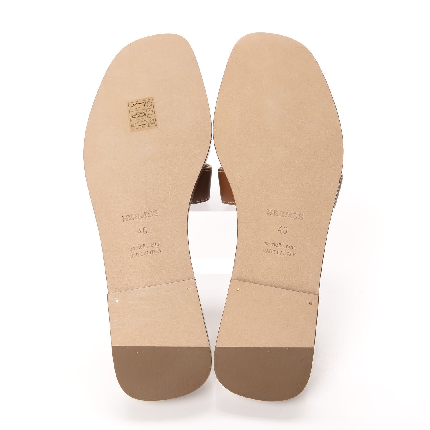 Hermes Box Calfskin Oran Sandals 40 Gold 6 of 10