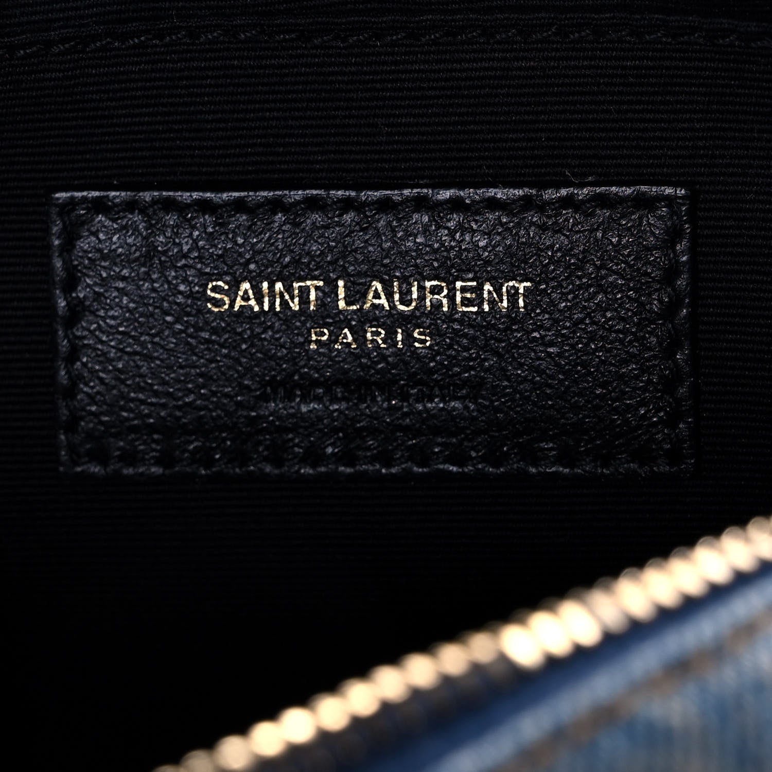 Saint Laurent Denim Quilted Monogram Round Crossbody Bag Rodeo Blue 6 of 11
