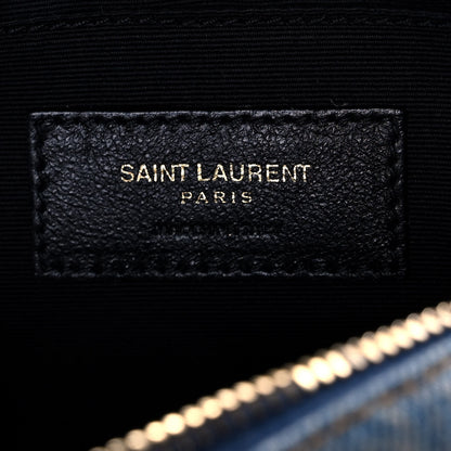 Saint Laurent Denim Quilted Monogram Round Crossbody Bag Rodeo Blue 6 of 11