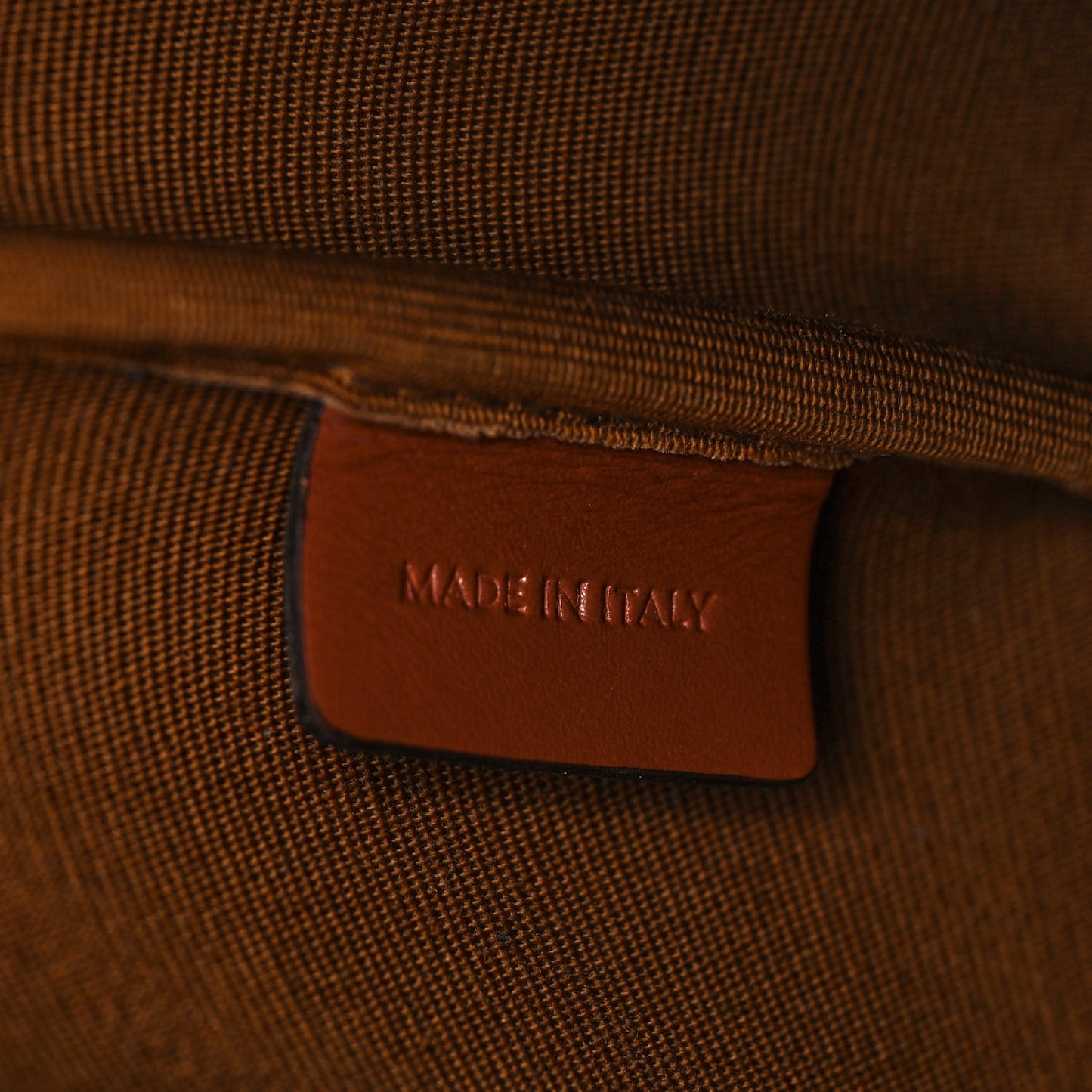 Triomphe Canvas Calfskin Small Bucket Bag Tan