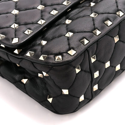 Valentino Garavani Lambskin Small Rockstud Spike Shoulder Bag Black 9 of 12