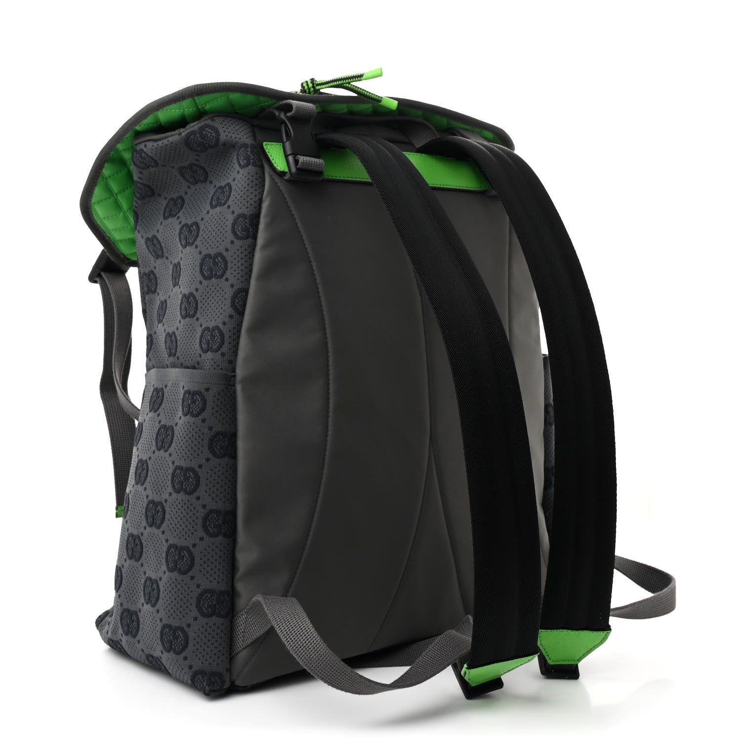 Gucci Jersey GG Monogram All Over Pan Sport Double Buckle Backpack Grey Green Multicolor 3 of 10