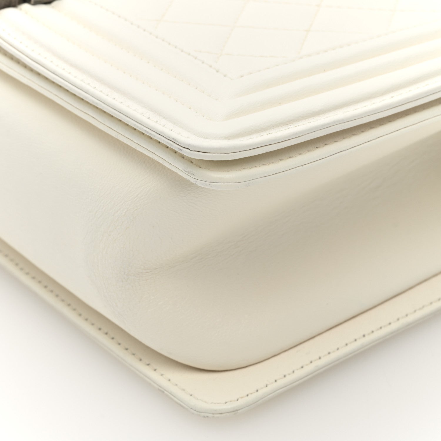 Chanel Calfskin Quilted Medium Boy Flap White 10 of 10