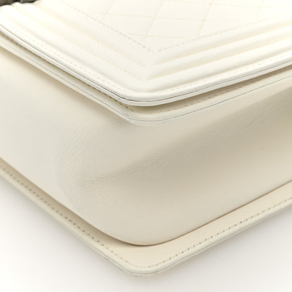 Chanel Calfskin Quilted Medium Boy Flap White 10 of 10